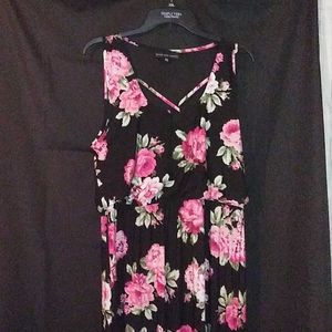 XXL black and pink maxi dress